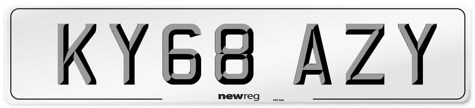 KY68 AZY Number Plate from New Reg